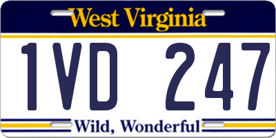WV license plate 1VD247