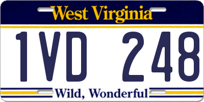 WV license plate 1VD248