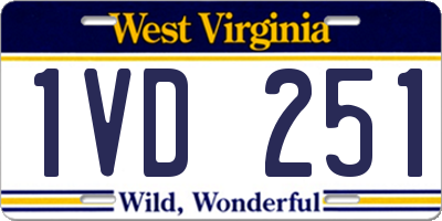 WV license plate 1VD251