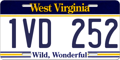 WV license plate 1VD252
