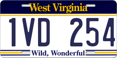 WV license plate 1VD254