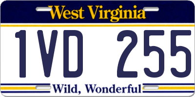 WV license plate 1VD255