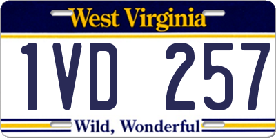 WV license plate 1VD257