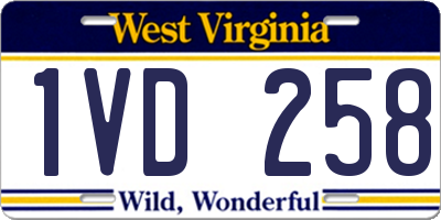 WV license plate 1VD258