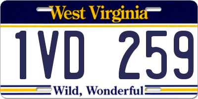 WV license plate 1VD259