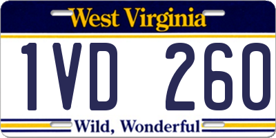WV license plate 1VD260