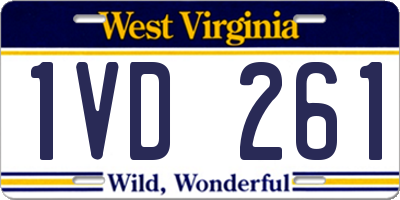 WV license plate 1VD261