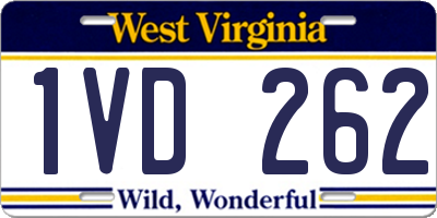 WV license plate 1VD262