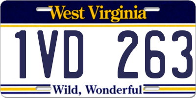 WV license plate 1VD263