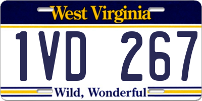WV license plate 1VD267