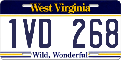 WV license plate 1VD268