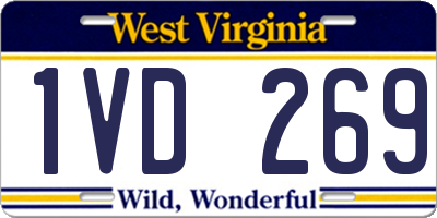 WV license plate 1VD269