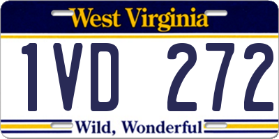 WV license plate 1VD272