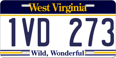 WV license plate 1VD273
