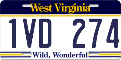 WV license plate 1VD274