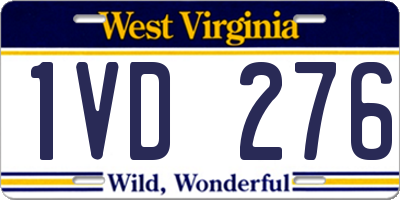 WV license plate 1VD276