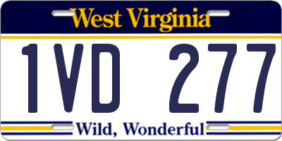 WV license plate 1VD277