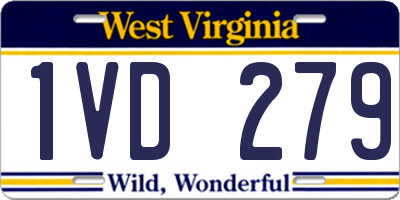 WV license plate 1VD279