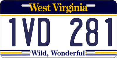 WV license plate 1VD281