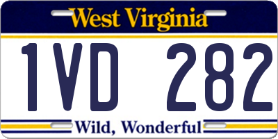 WV license plate 1VD282