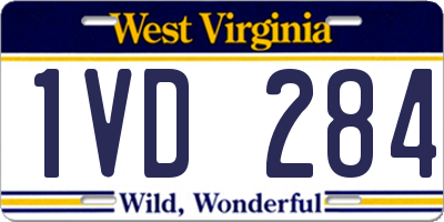WV license plate 1VD284