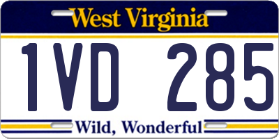 WV license plate 1VD285