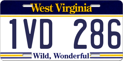 WV license plate 1VD286