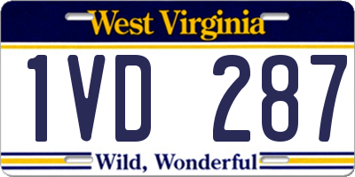 WV license plate 1VD287