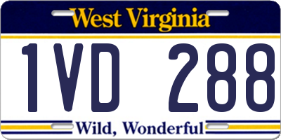 WV license plate 1VD288