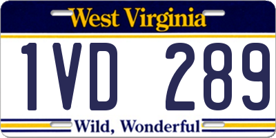 WV license plate 1VD289