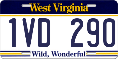 WV license plate 1VD290