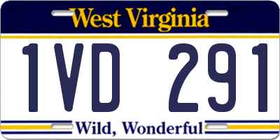 WV license plate 1VD291