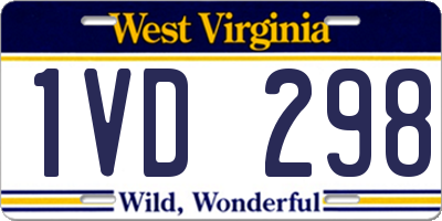 WV license plate 1VD298