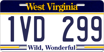 WV license plate 1VD299