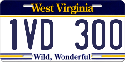 WV license plate 1VD300