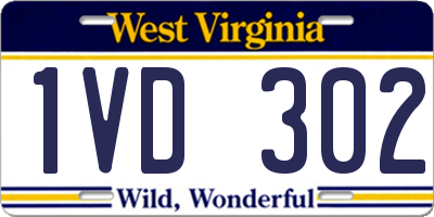 WV license plate 1VD302