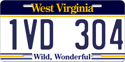 WV license plate 1VD304