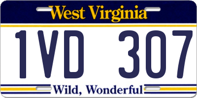 WV license plate 1VD307