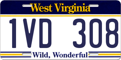 WV license plate 1VD308