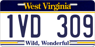 WV license plate 1VD309