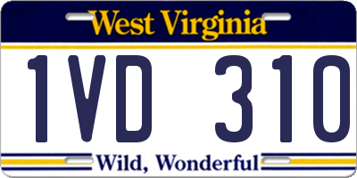 WV license plate 1VD310