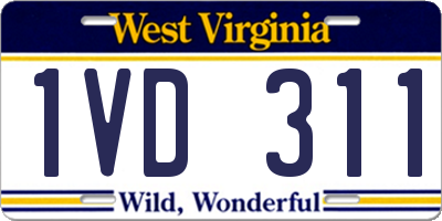 WV license plate 1VD311