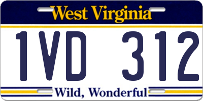 WV license plate 1VD312