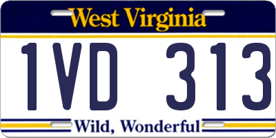 WV license plate 1VD313