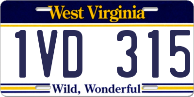 WV license plate 1VD315