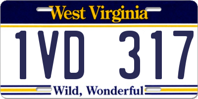 WV license plate 1VD317