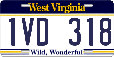 WV license plate 1VD318