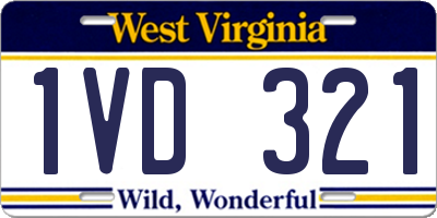 WV license plate 1VD321