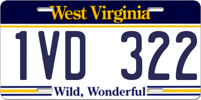 WV license plate 1VD322