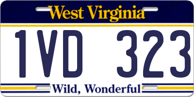WV license plate 1VD323